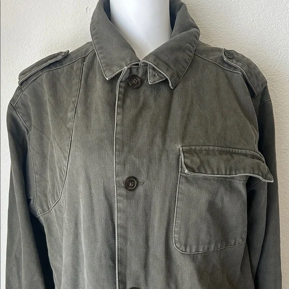 Vintage Columbia Sportswear River Lodge Men's Olive Military Field Jacket - Picture 2 of 15